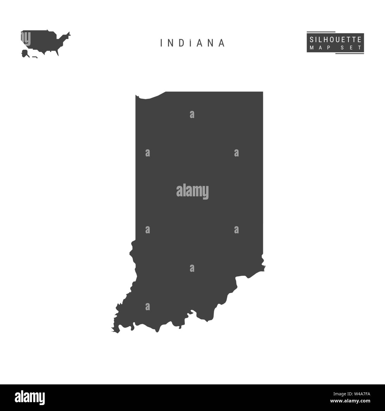 Indiana US State Blank Vector Map Isolated on White Background. High ...