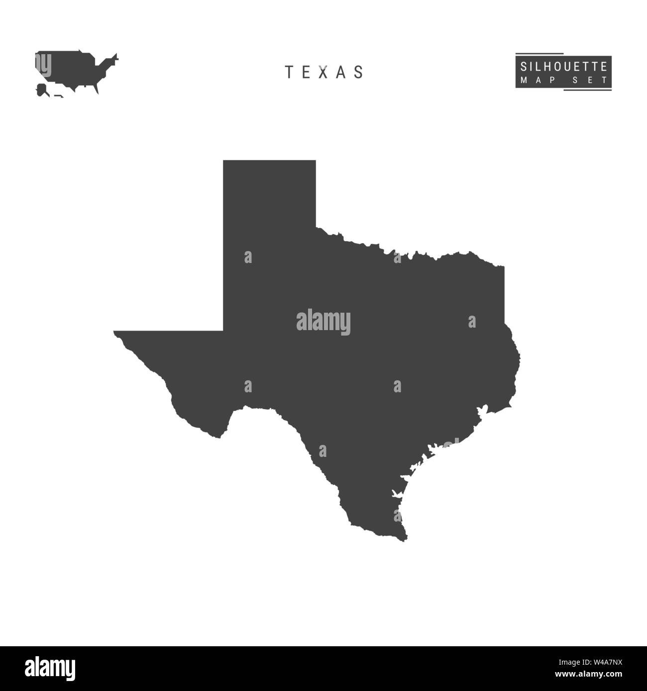 Texas US State Blank Vector Map - Texas Us State Blank Vector Map Isolated On White Background High Detailed Black Silhouette Map Of Texas W4A7NX