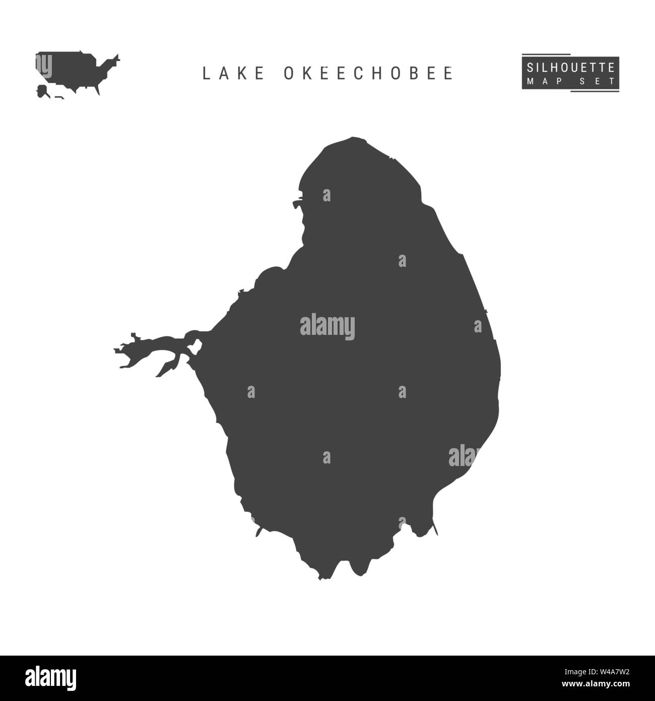 Lake Okeechobee Blank Vector Map Isolated on White Background. High ...