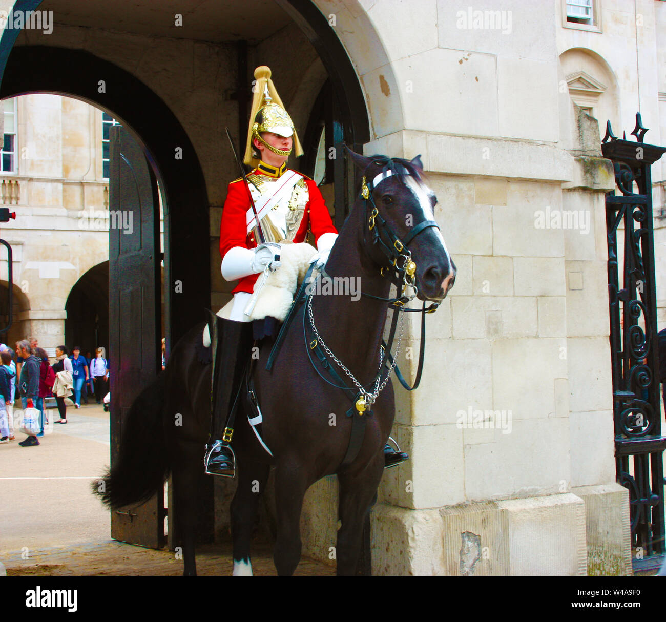 a young royal guard on horseback in London Stock Photo - Alamy
