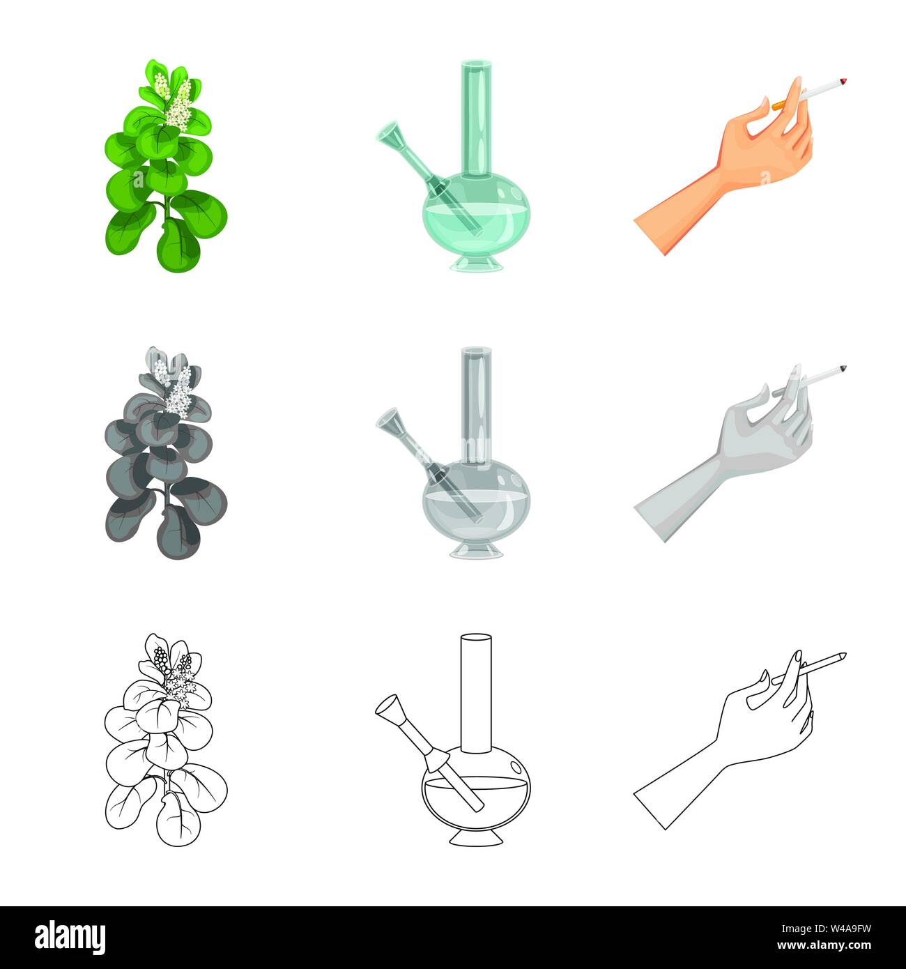 Vector design of refuse and stop symbol. Collection of refuse and habit ...