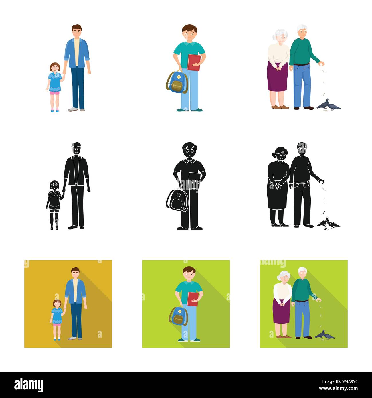 Vector design of character and avatar symbol. Set of character and ...