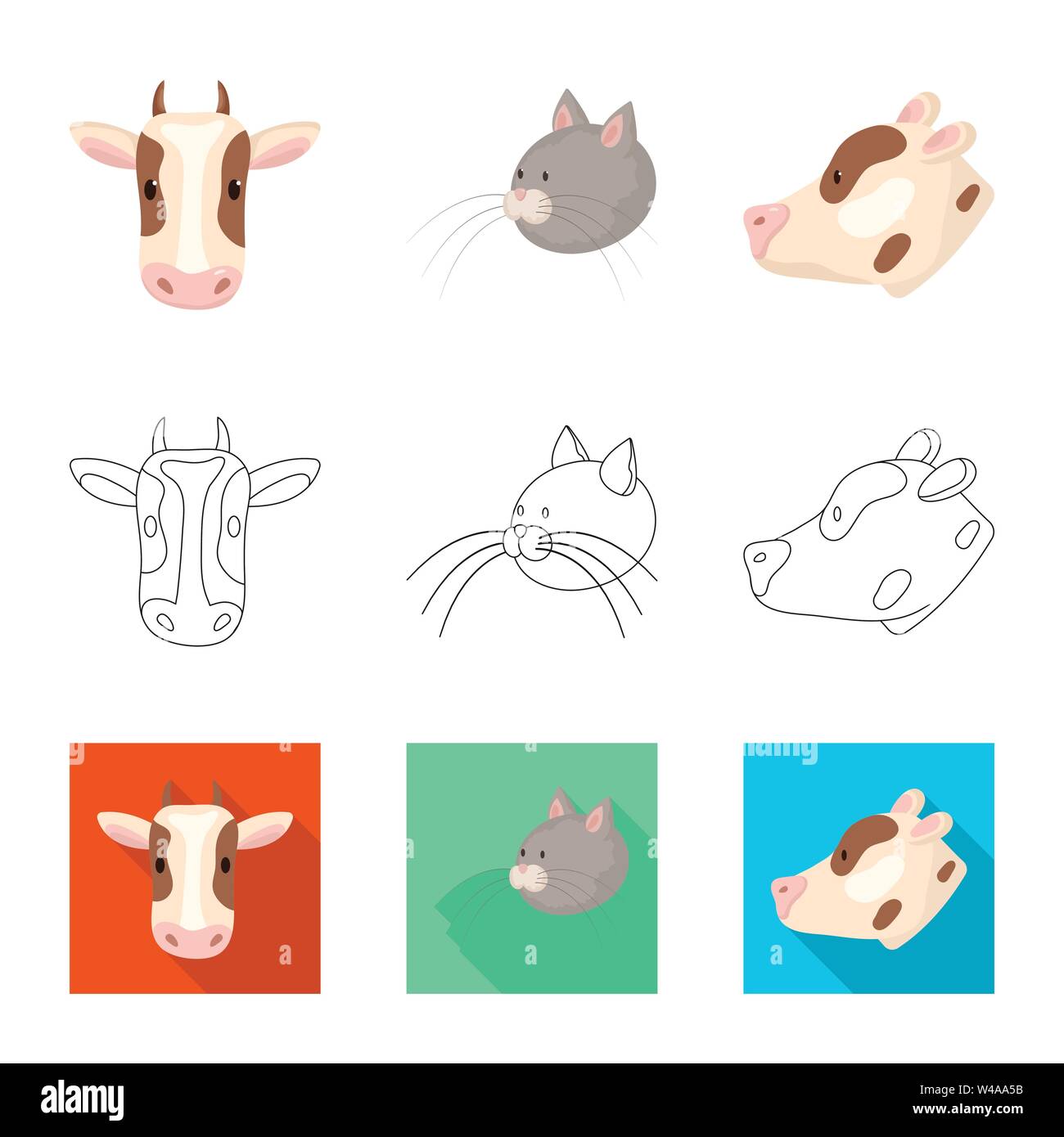 Vector illustration of agriculture and breeding icon. Set of ...