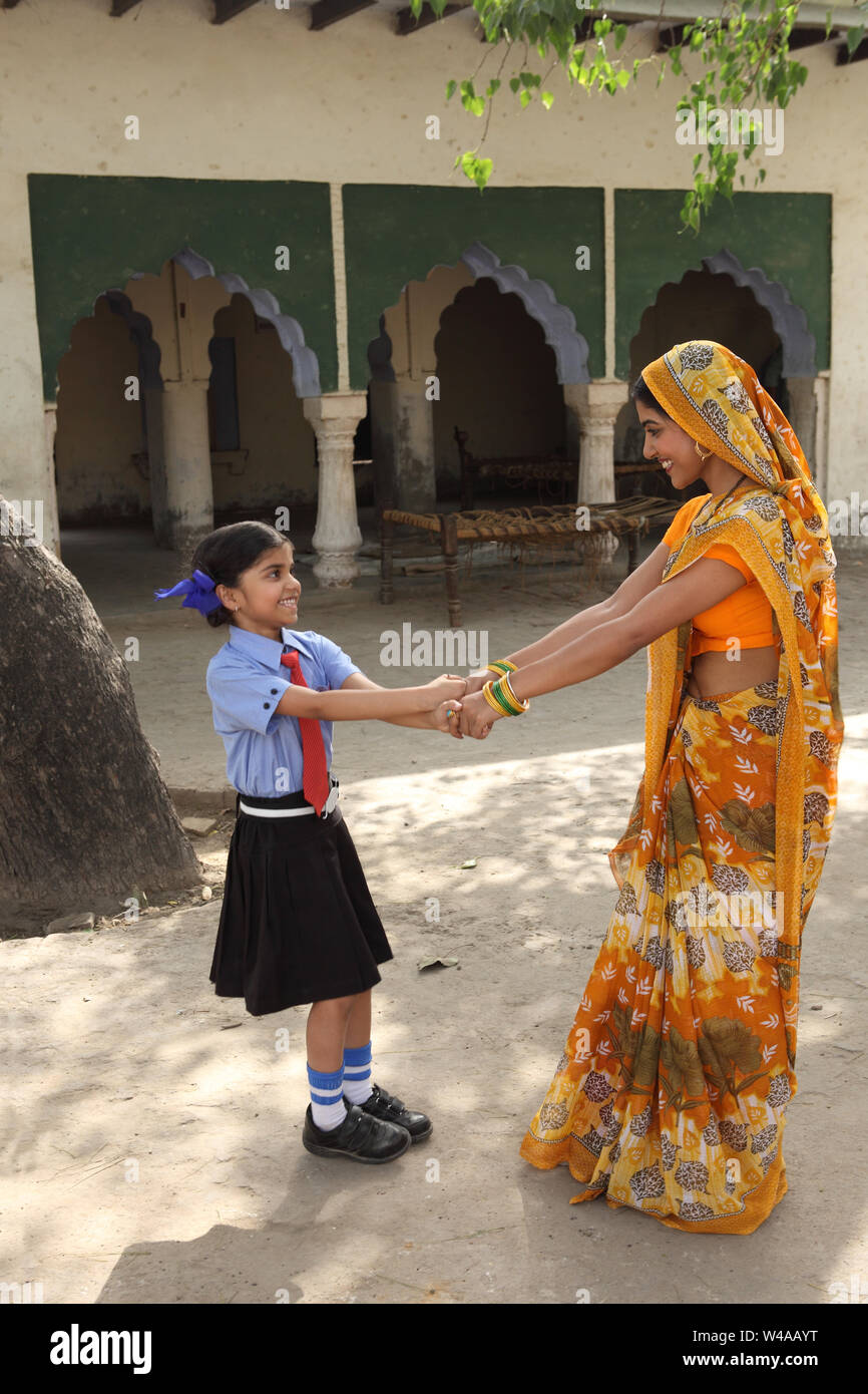 Indian rural mother child study hi-res stock photography and images - Alamy