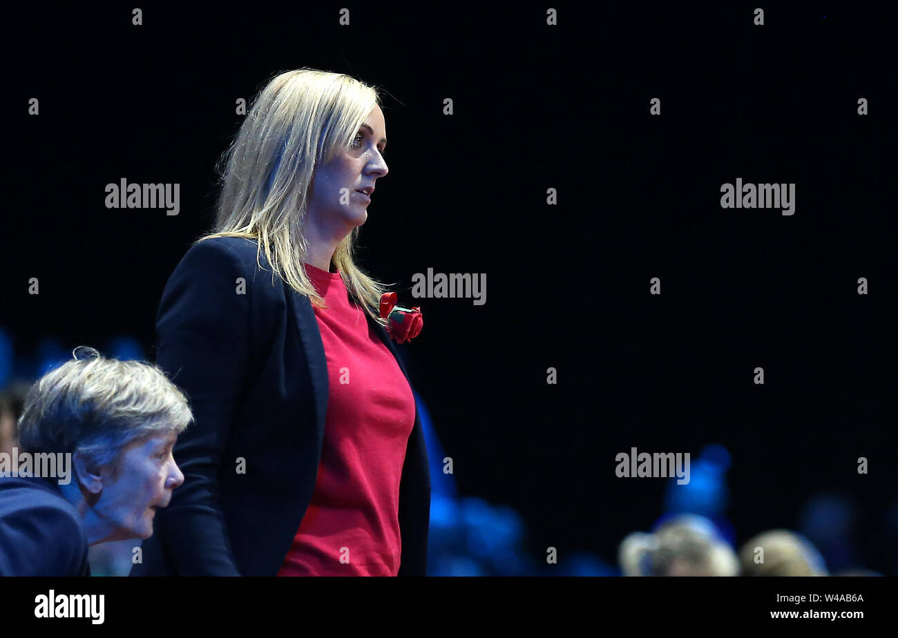 England coach Tracey Neville during the Netball World Cup match at the ...