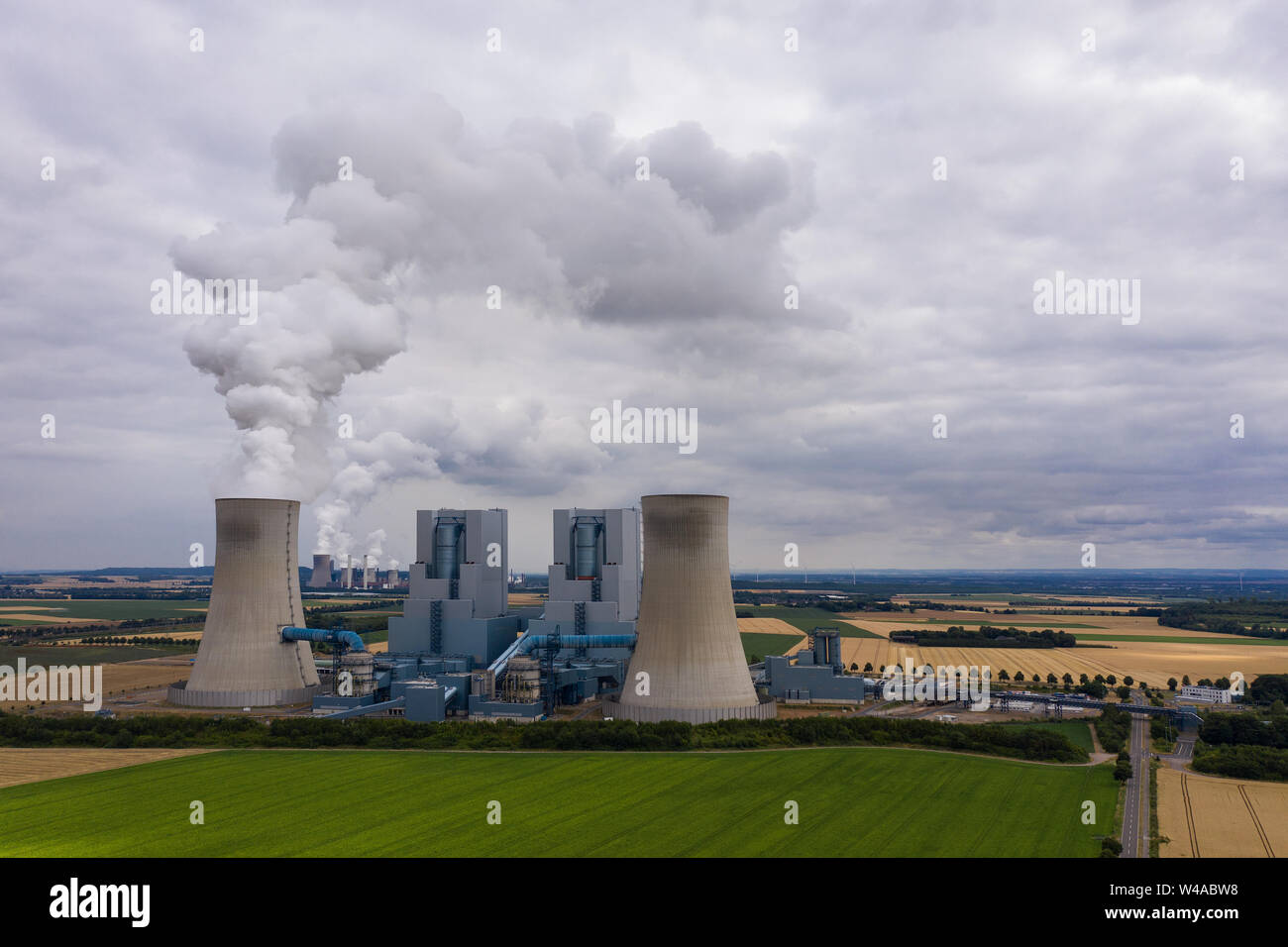 View of the power station Neurath, Germany Stock Photo