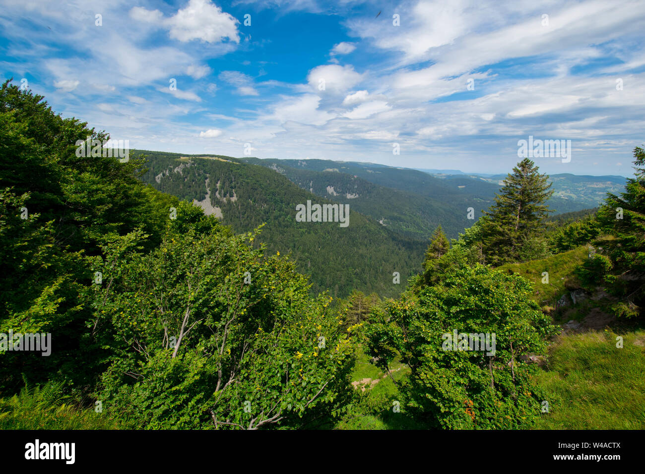 landscape around the Gaschney and Hohneck in the vosges mountains in france Stock Photo