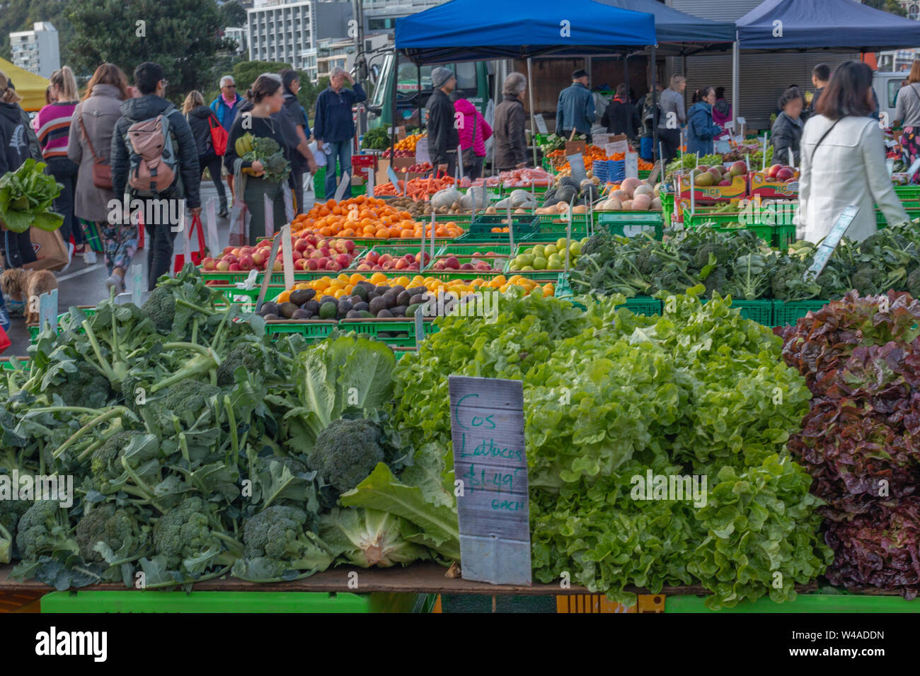 Wellington Fresh Food Market at waterfront, Wellington, New Zealand Stock Photo Alamy