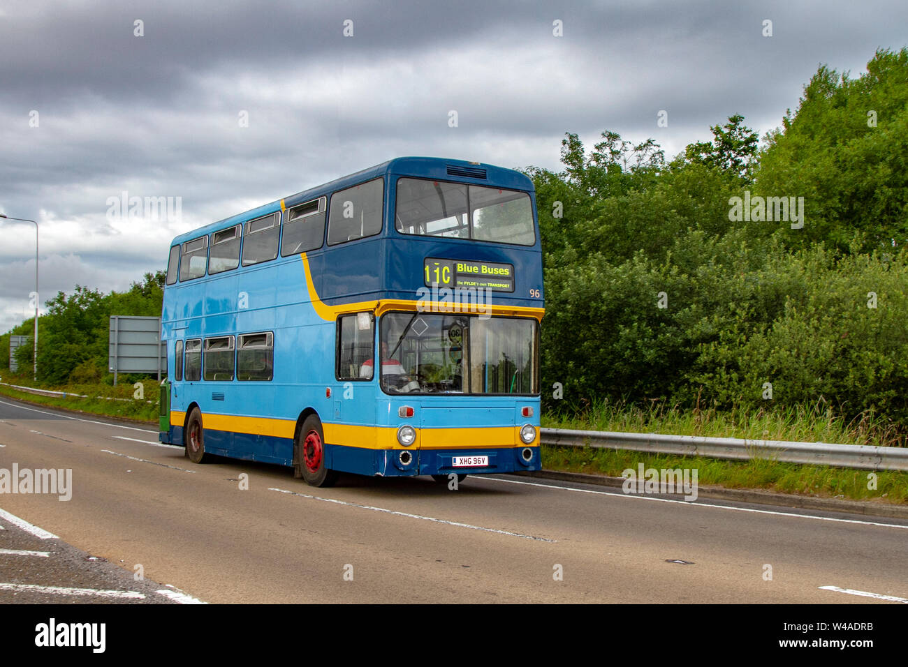 1980 Leyland buses on Sunday 2019; a festival of Transport held the in the seaside town of Fleetwood, Lancashire, UK Stock Photo