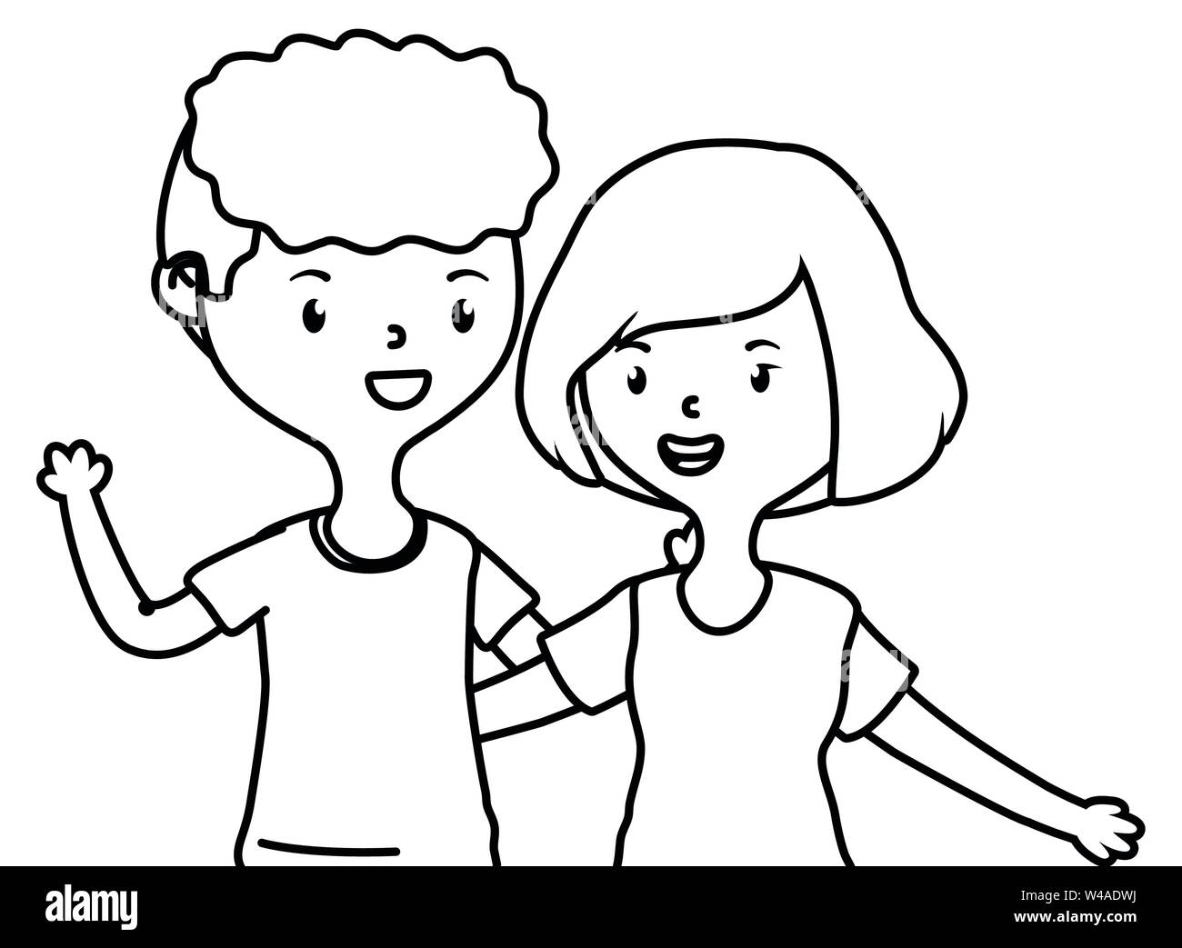 Teenager Boy And Girl Design Person Portrait Young Youth Student And Teen Theme Vector Illustration Stock Vector Image Art Alamy