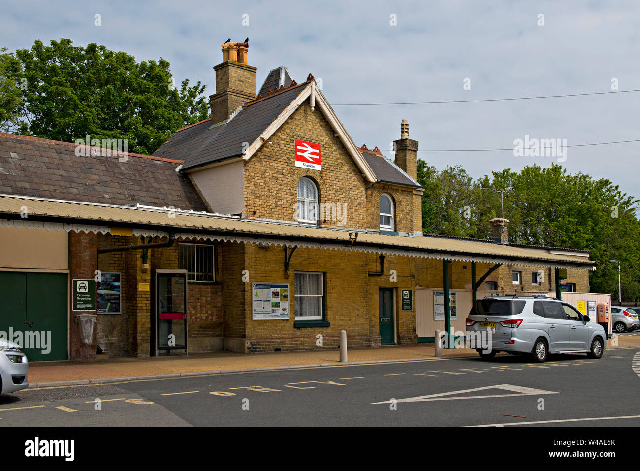 Shanklin railway station is a Grade II listed railway station serving Shanklin on the Isle of Wight. It is the present terminus of the Island Line Stock Photo