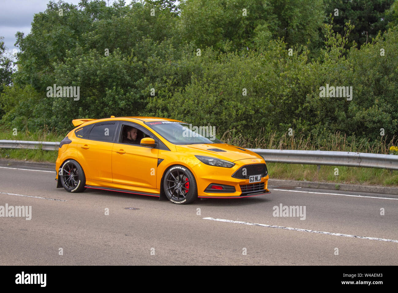 2017 yellow Ford Focus St-2 Turbo; a festival of Transport held the in the  seaside town of Fleetwood, Lancashire, UK Stock Photo - Alamy