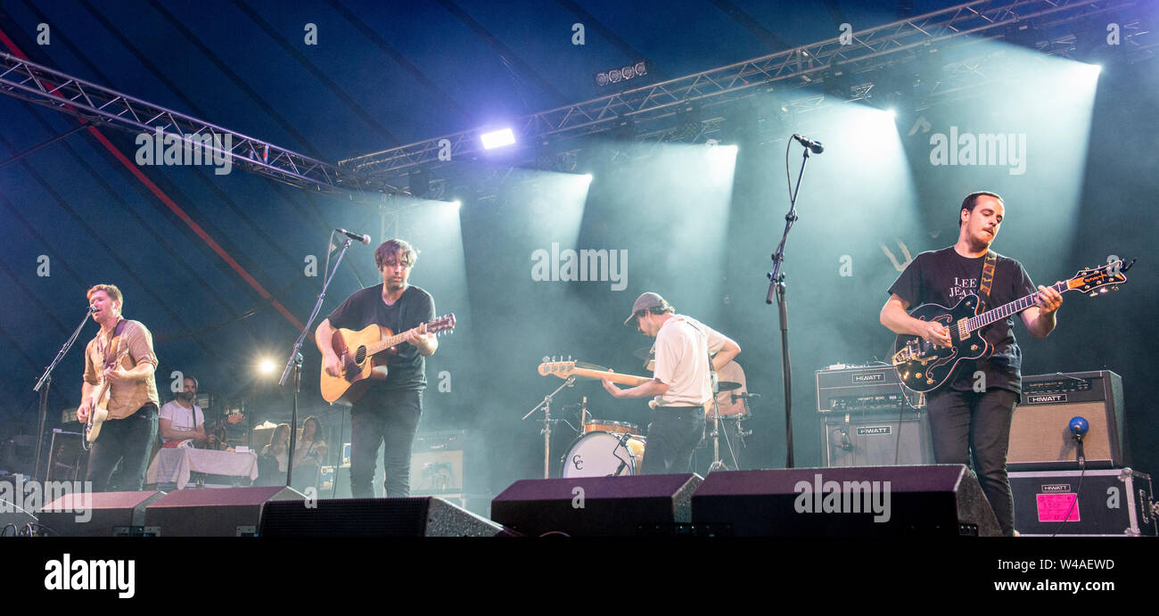 Rolling Blackouts Coastal Fever playing live at Latitude Festival, Henham Park, Suffolk, UK, 21st July 2019 Stock Photo