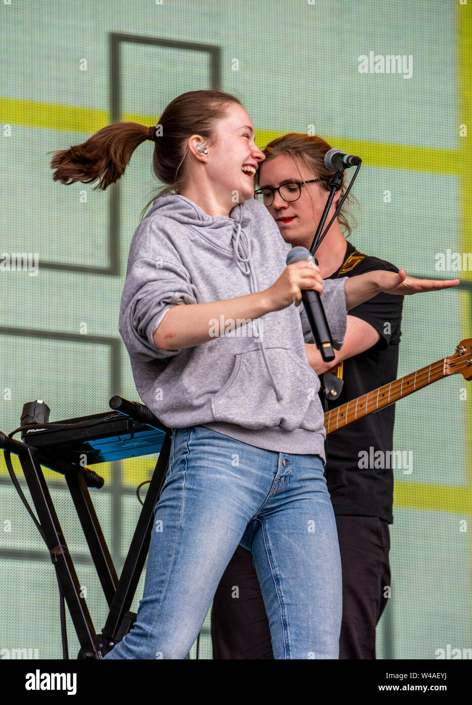 Norwegian singer Sigrid playing live at Latitude Festival, Henham Park, Suffolk, UK, 21st July 2019 Stock Photo