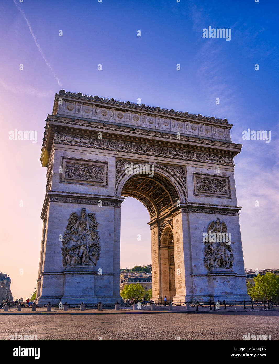 A view of the Arc de Triomphe located in Paris, France Stock Photo - Alamy