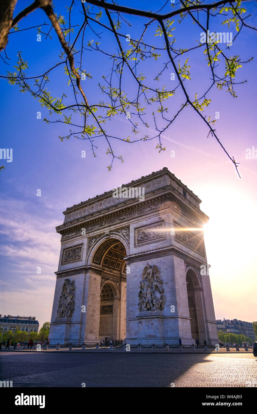 A view of the Arc de Triomphe located in Paris, France Stock Photo - Alamy