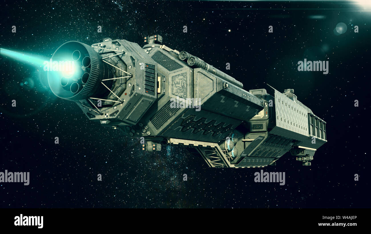 Future Sci-fi Space Battleship Spaceship in the Universe Material Picture  Stock Illustration - Illustration of distant, background: 275154667