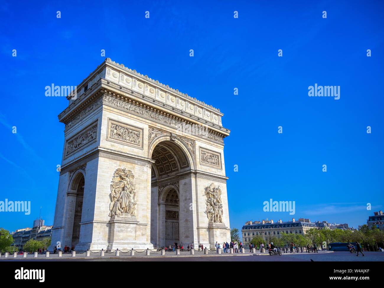 A view of the Arc de Triomphe located in Paris, France Stock Photo Alamy