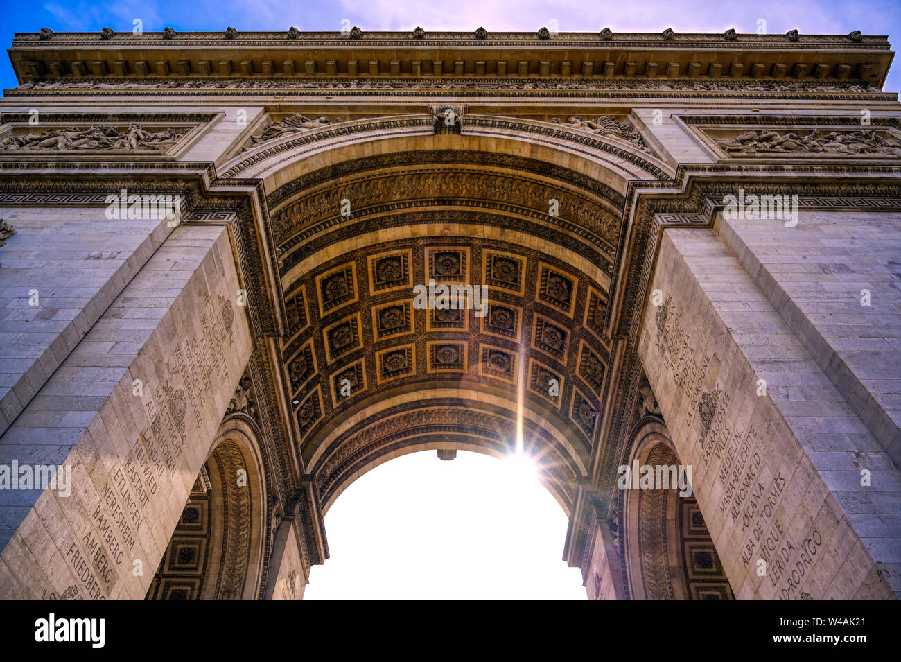 A view of the Arc de Triomphe located in Paris, France Stock Photo - Alamy