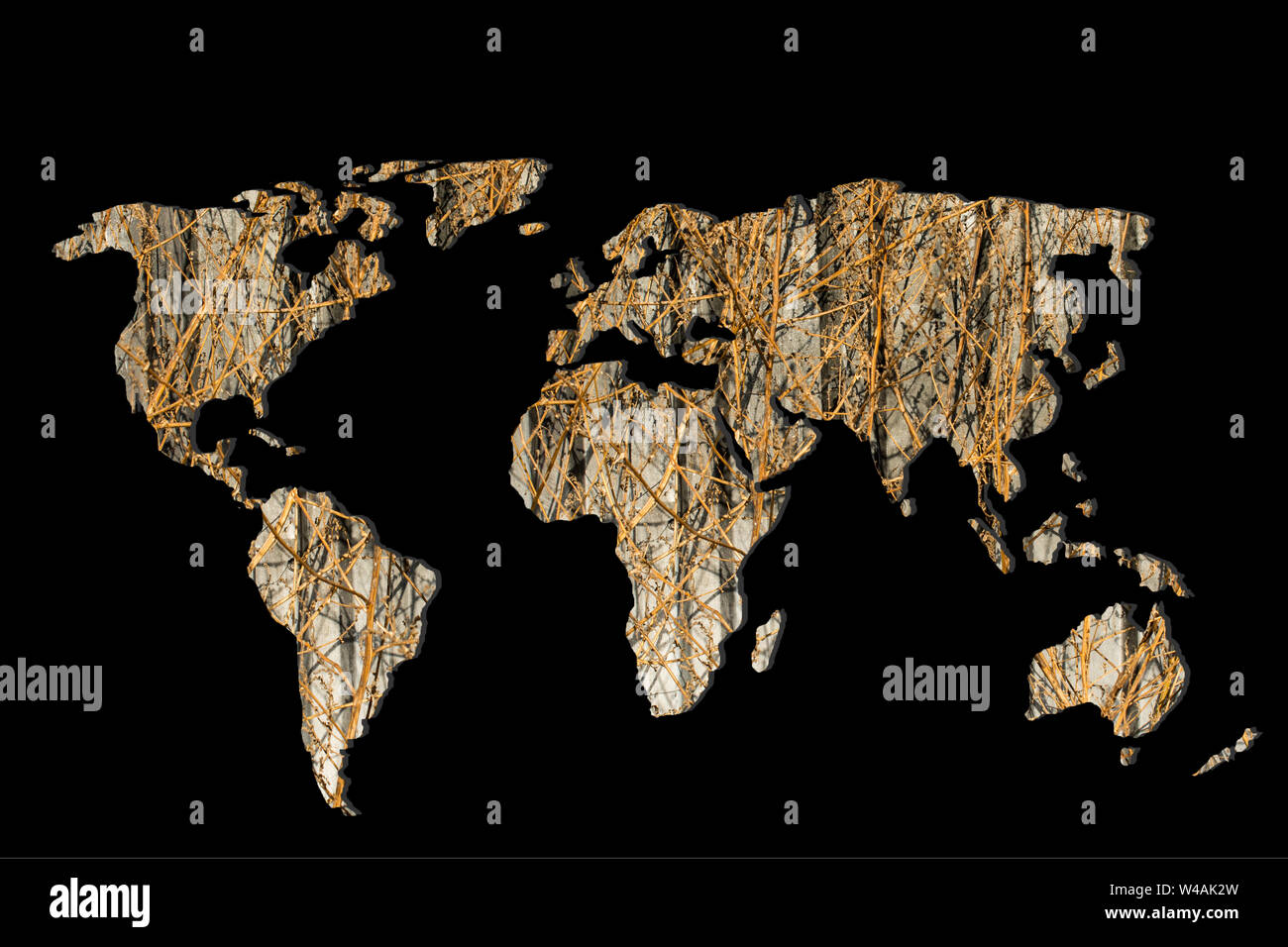 Roughly sketched out world map as global business concepts Stock Photo ...