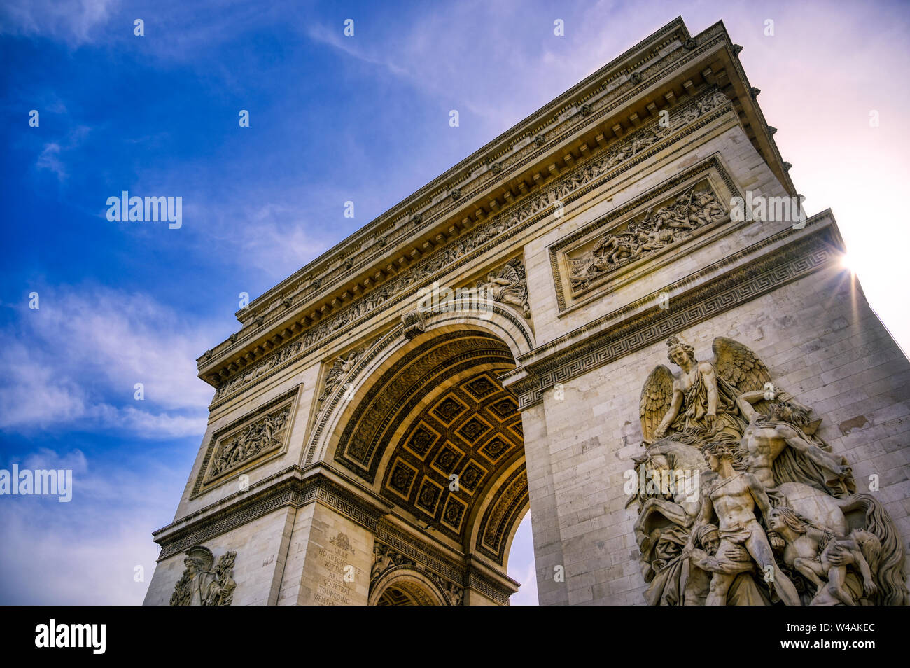 A view of the Arc de Triomphe located in Paris, France Stock Photo - Alamy
