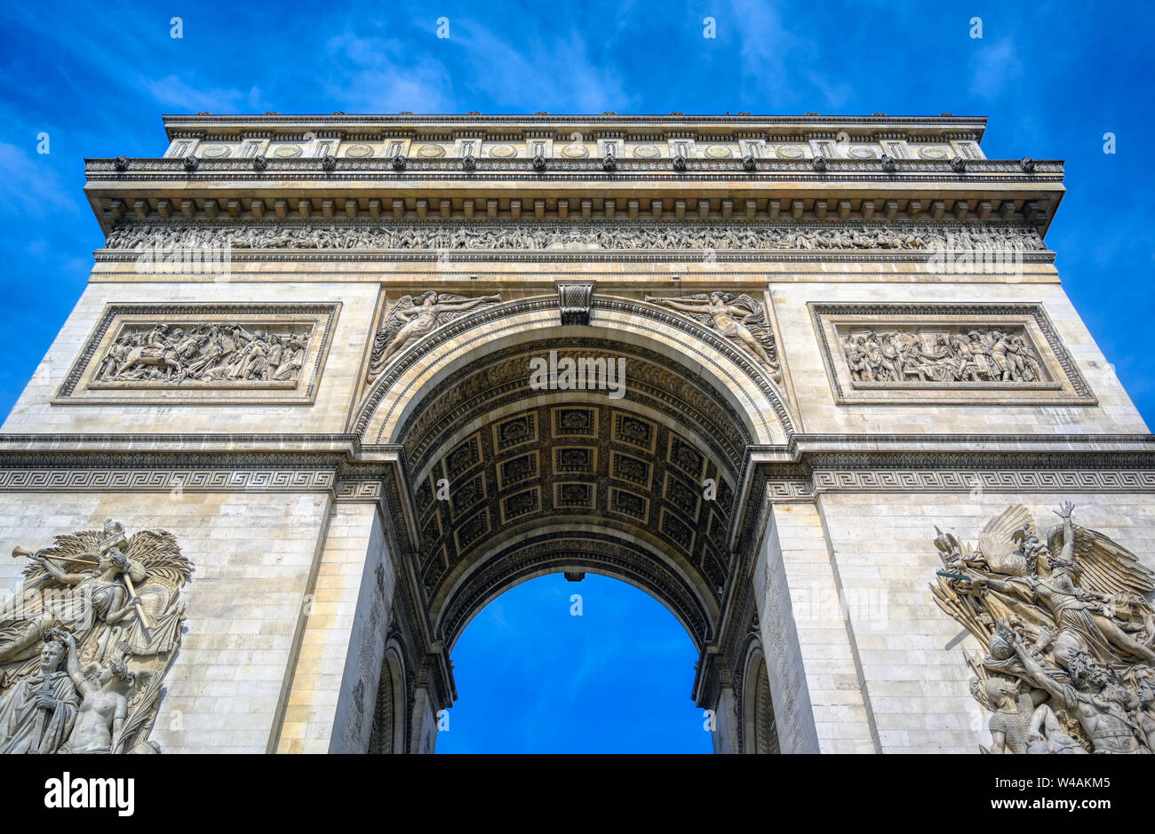 A view of the Arc de Triomphe located in Paris, France Stock Photo - Alamy