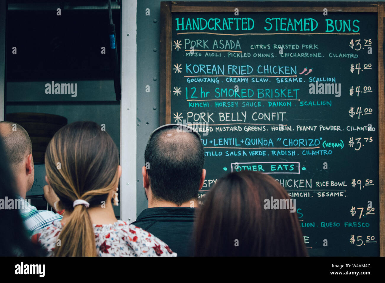 Food trucks gather for a festival in Sanford, Florida. Line of