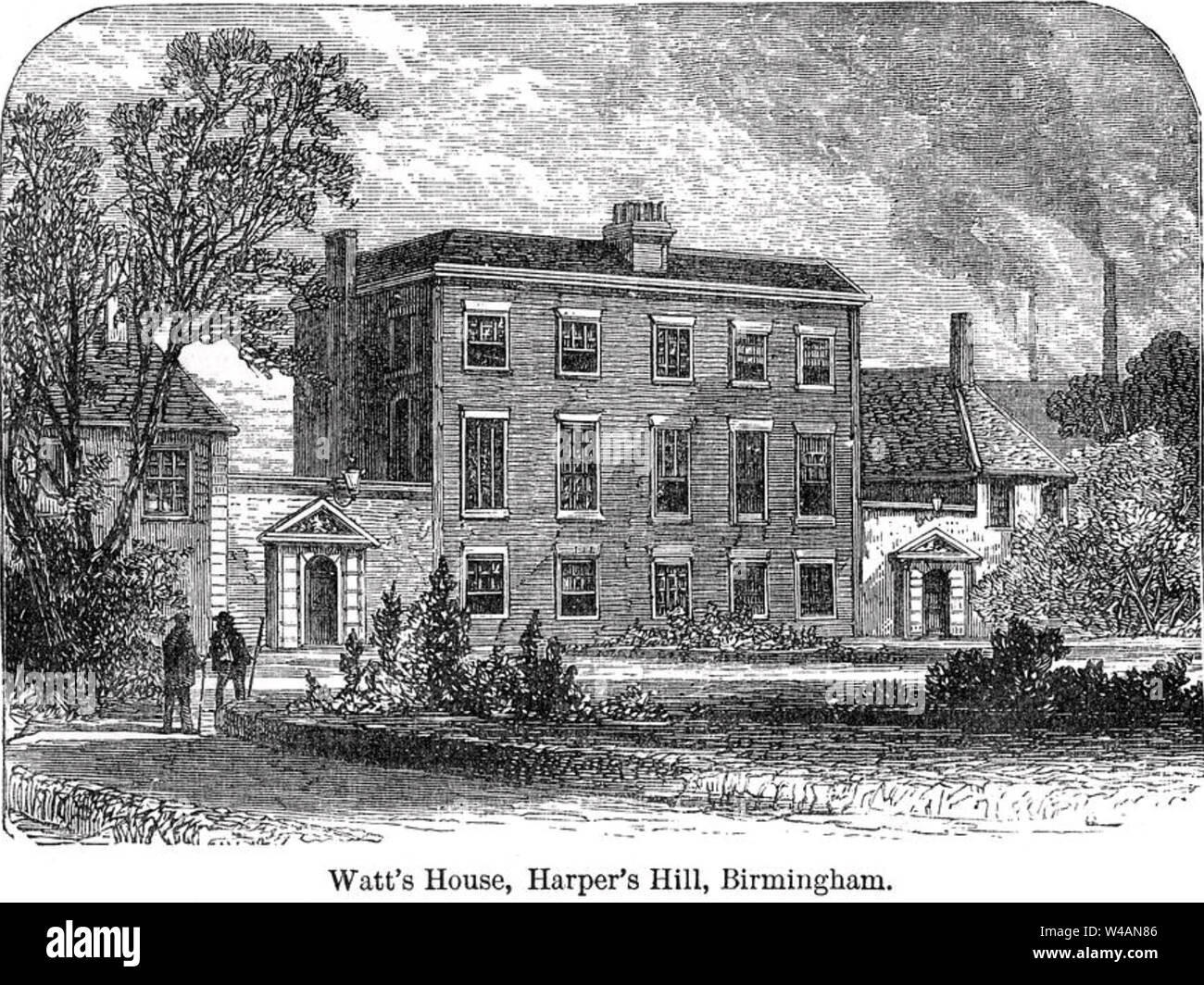 JAMES WATT (1736-1819) Scottish inventor and engineer. Watt's house in Harper's Hill, Birmingham Stock Photo