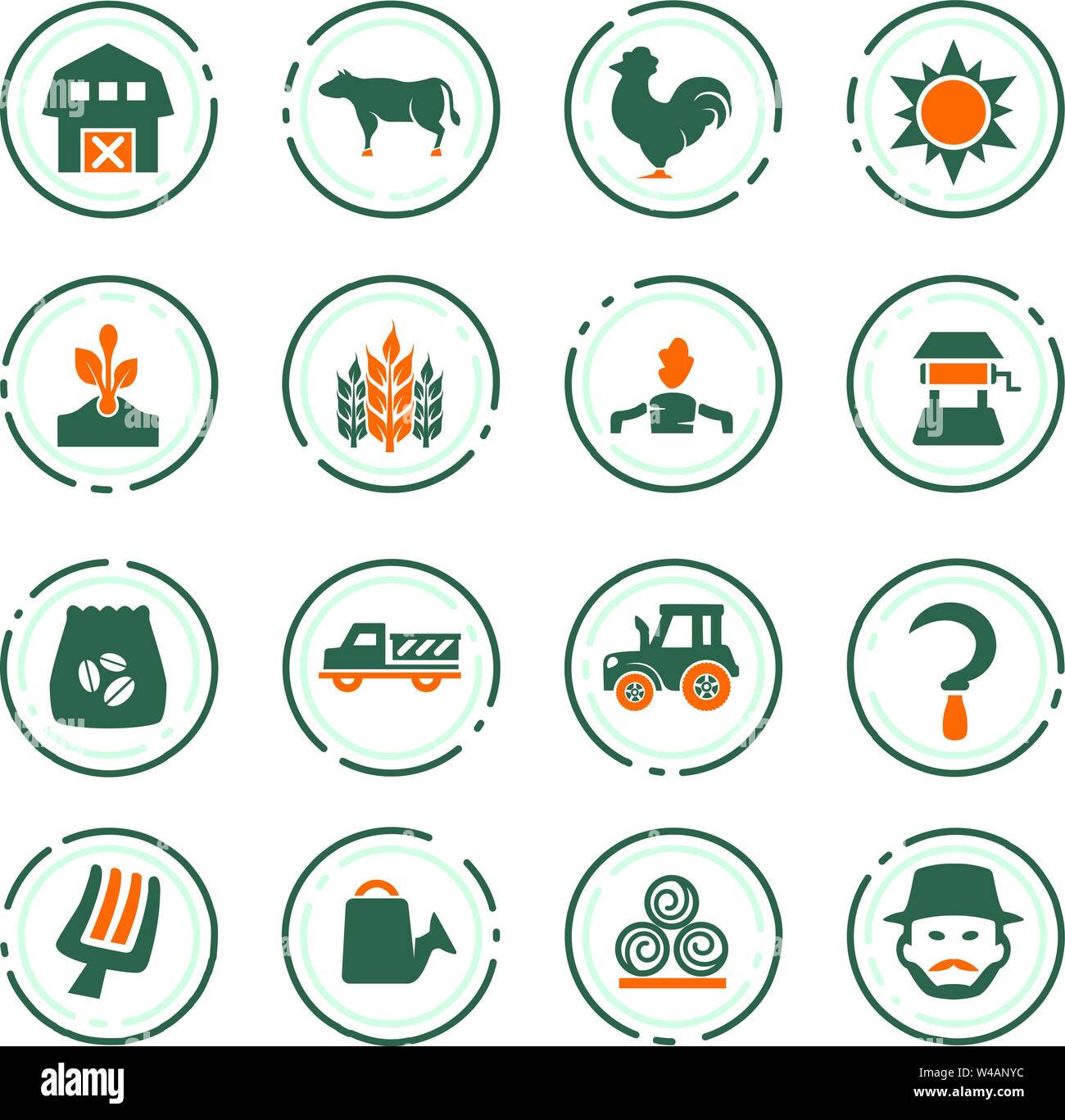 Agriculture and farming icon set for web sites and user interface Stock Vector