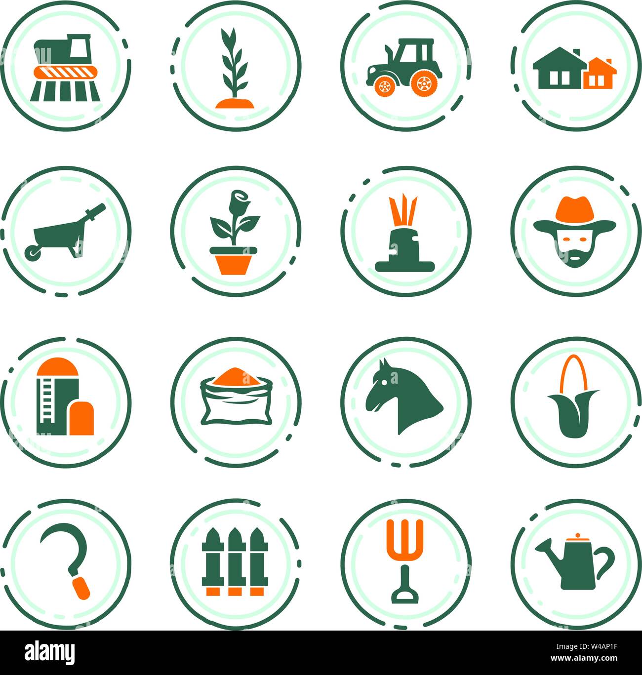 Agricultural icons set for web sites and user interface Stock Vector