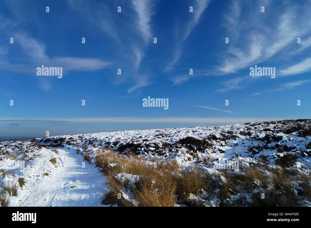 UK,Derbyshire/South Yorkshire,Peak District,Totley,Moss Road at Wimble Holme Hill towards Totley Stock Photo