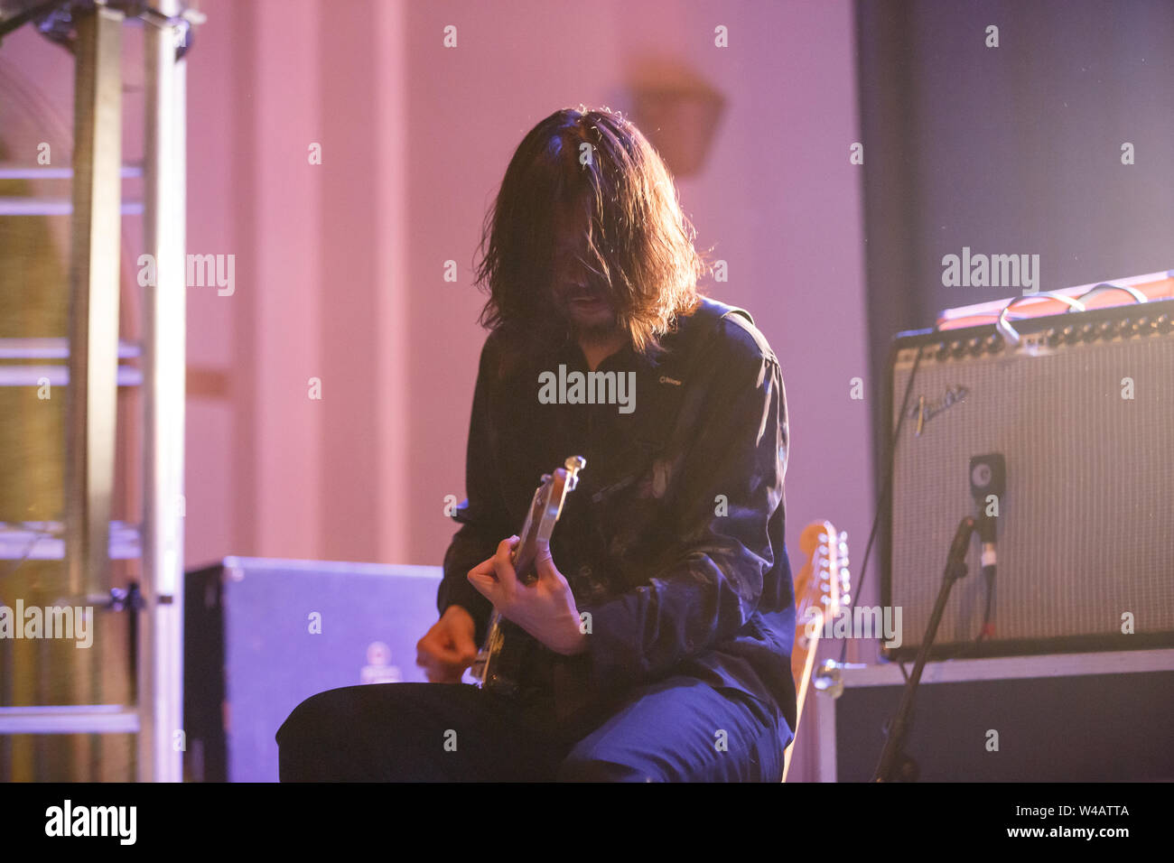 Sheffield City Hall, Sheffield. 20th July, 2019. Mono perform live on the Sheffield City Hall Ballroom Stage during the Tramlines Fringe. Stock Photo