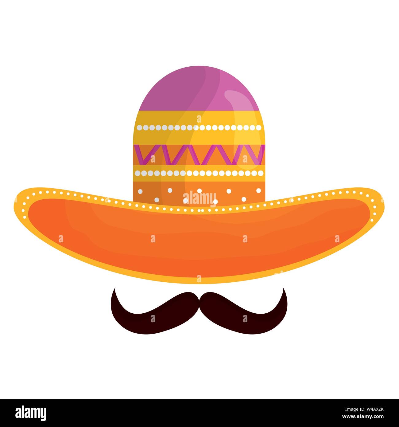 mexican hat with mustache traditional icon vector illustration design ...