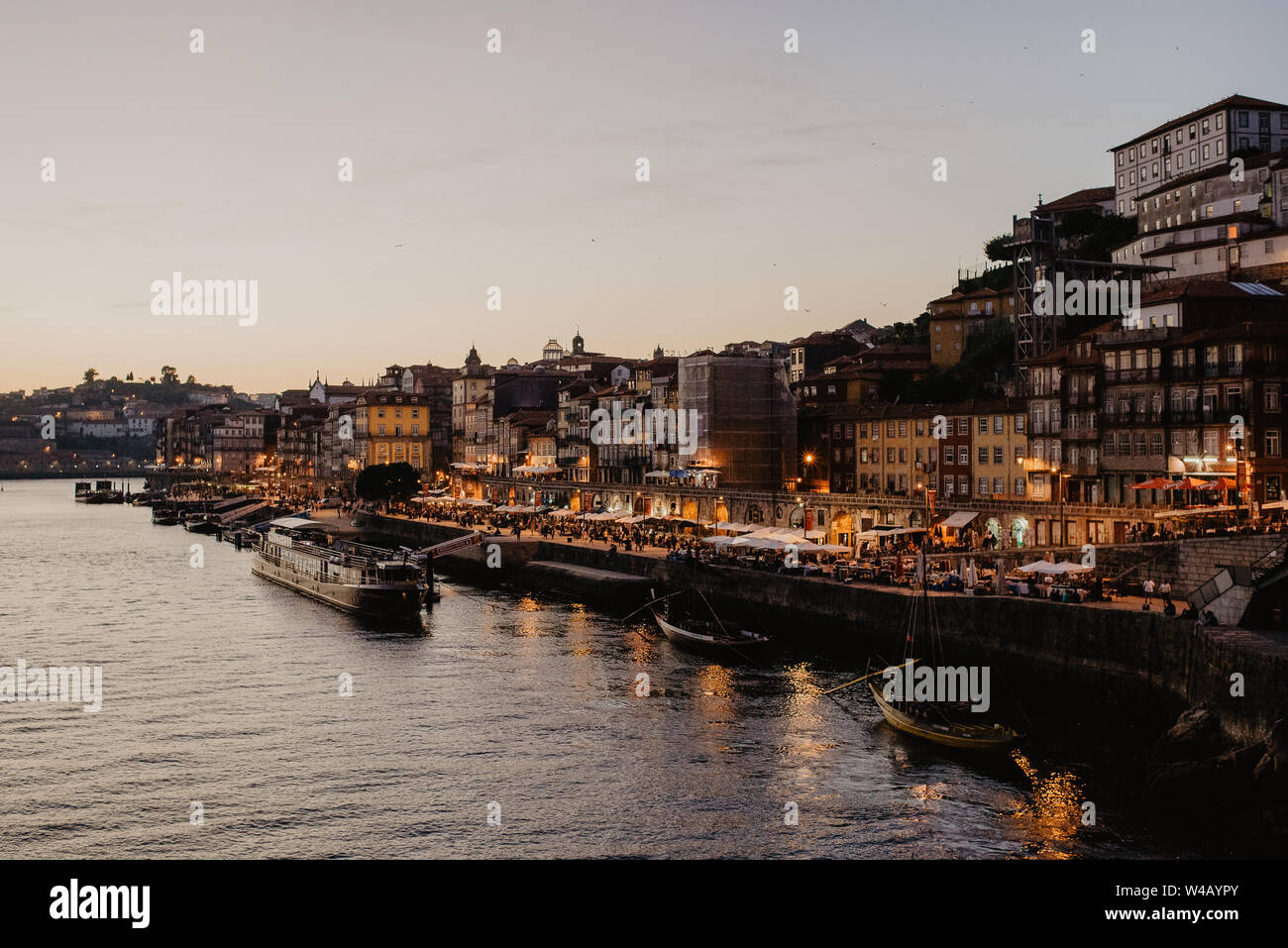 Sun Set Porto Portugal Stock Photo