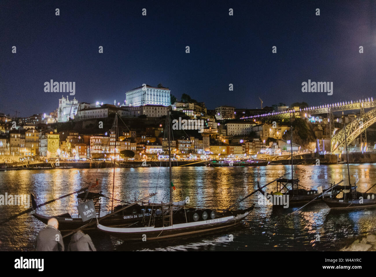 Porto Portugal at night Stock Photo