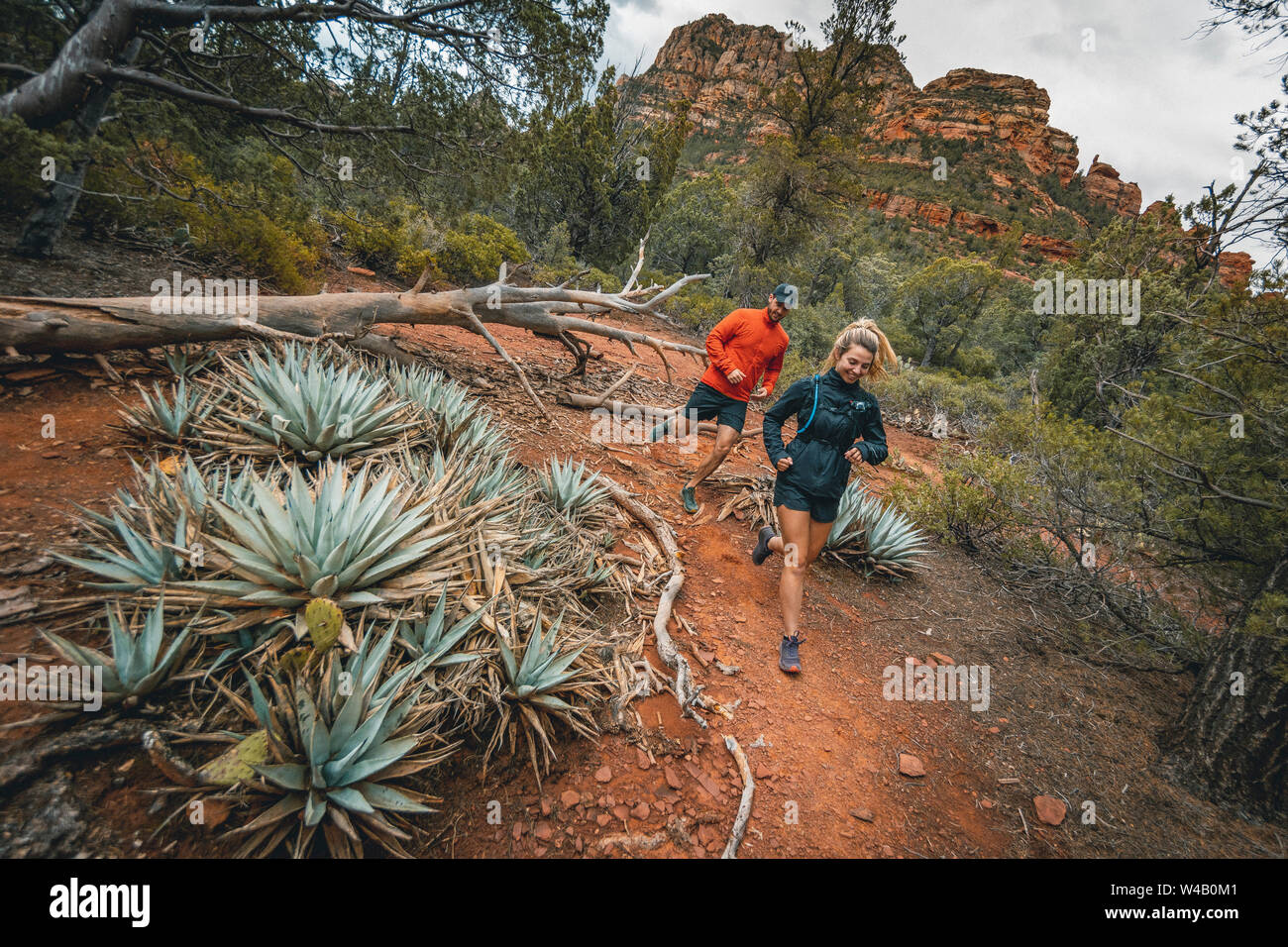 Trail Running Sedona's Red Dirt Stock Photo