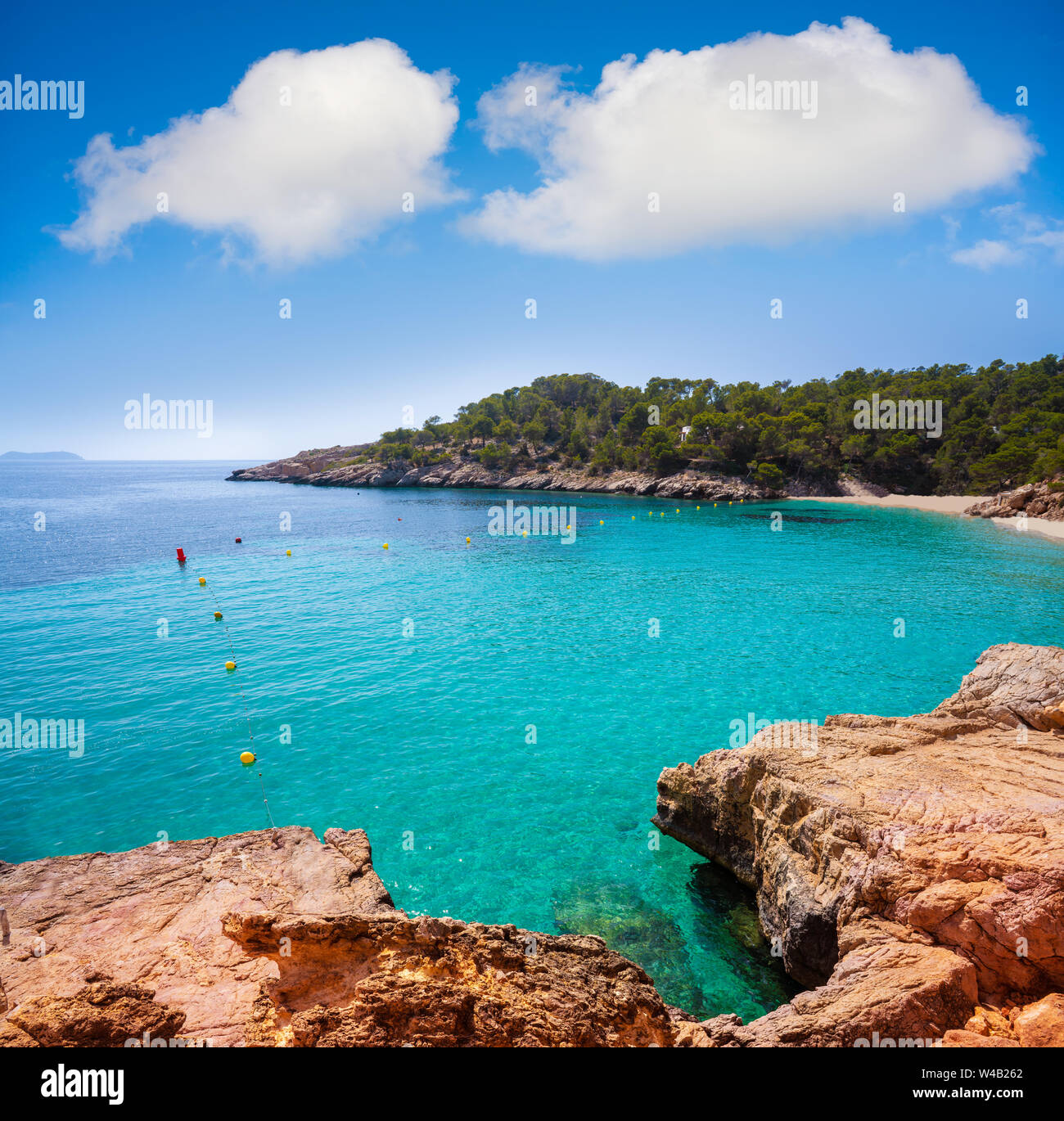 Ibiza Cala Salada and Saladeta in Balearic Islands of spain Stock Photo ...