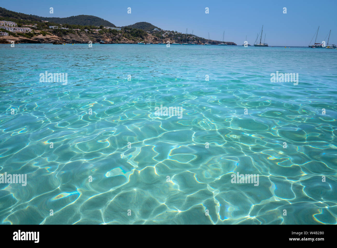 Ibiza Cala Tarida beach in Sant Josep of Balearic Islands Stock Photo