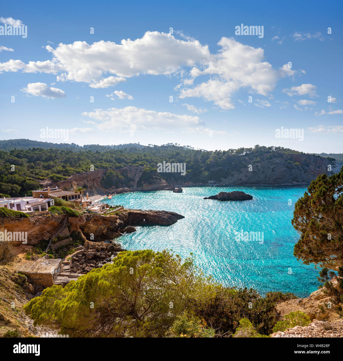 Ibiza Cala Xarraca in Sant Joan of Balearic Islands Stock Photo