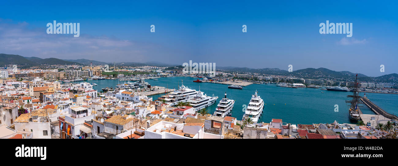 Ibiza Eivissa skyline from Dalt Vila in Balearic Islands Stock Photo