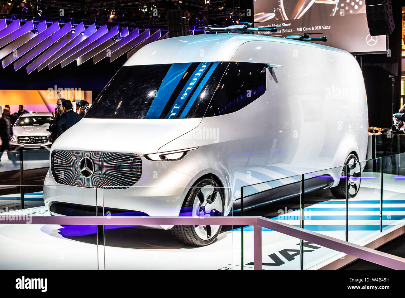Brussels, Belgium, Jan 2019: Mercedes Concept VAN prototype, Brussels Motor  Show, Electric Future Van Cargo Carrier produced by Mercedes Benz Stock  Photo - Alamy
