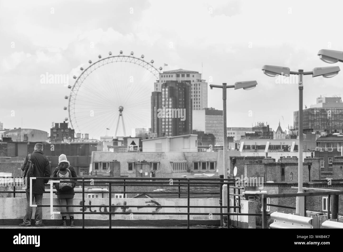 Roof tops looking towards London eye Stock Photo Alamy