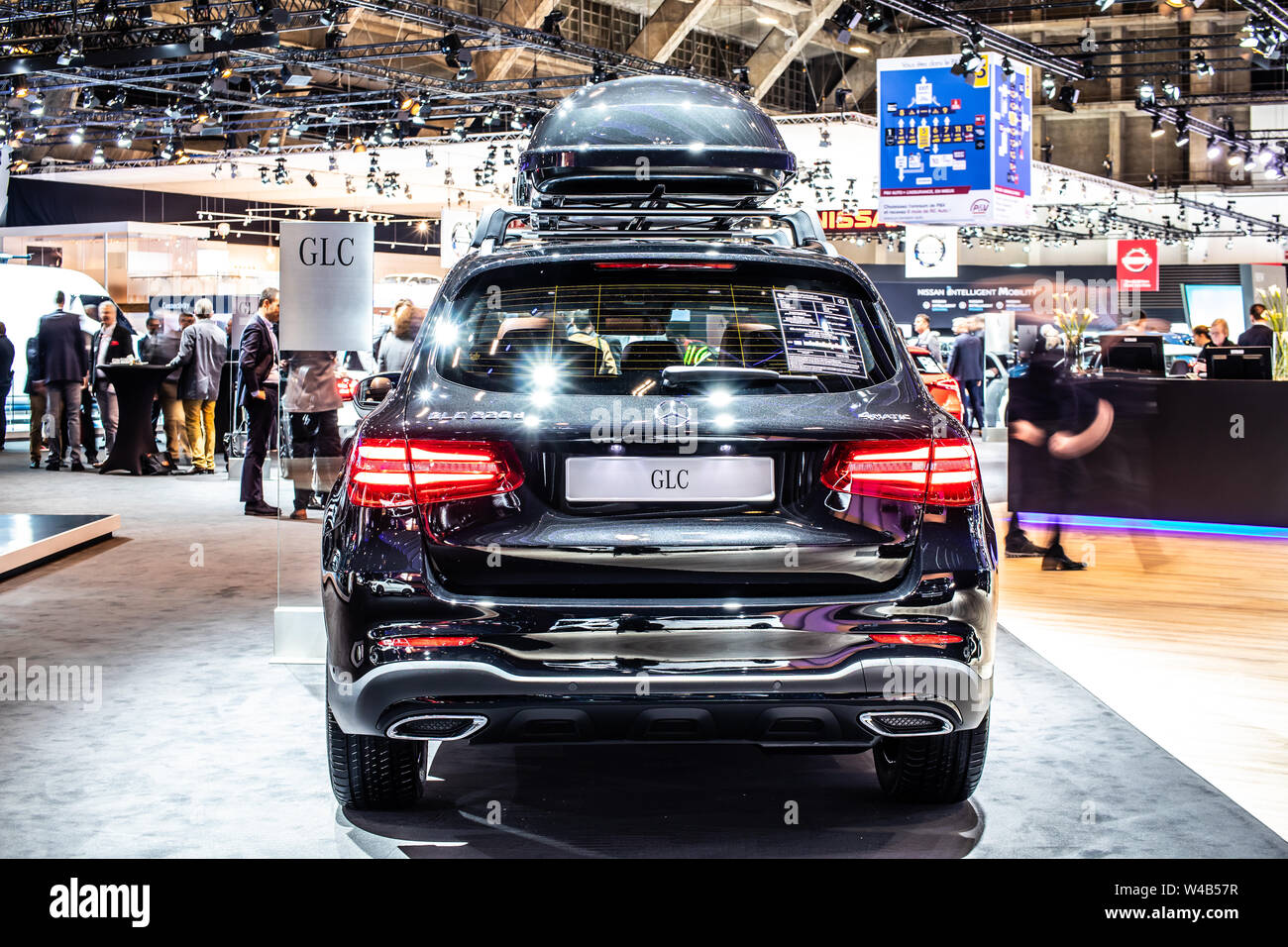 Brussels, Belgium, Jan 2019: Mercedes GLC 220d 4Matic SUV at Brussels Motor Show, First generation X253 car produced by Mercedes-Benz Stock Photo