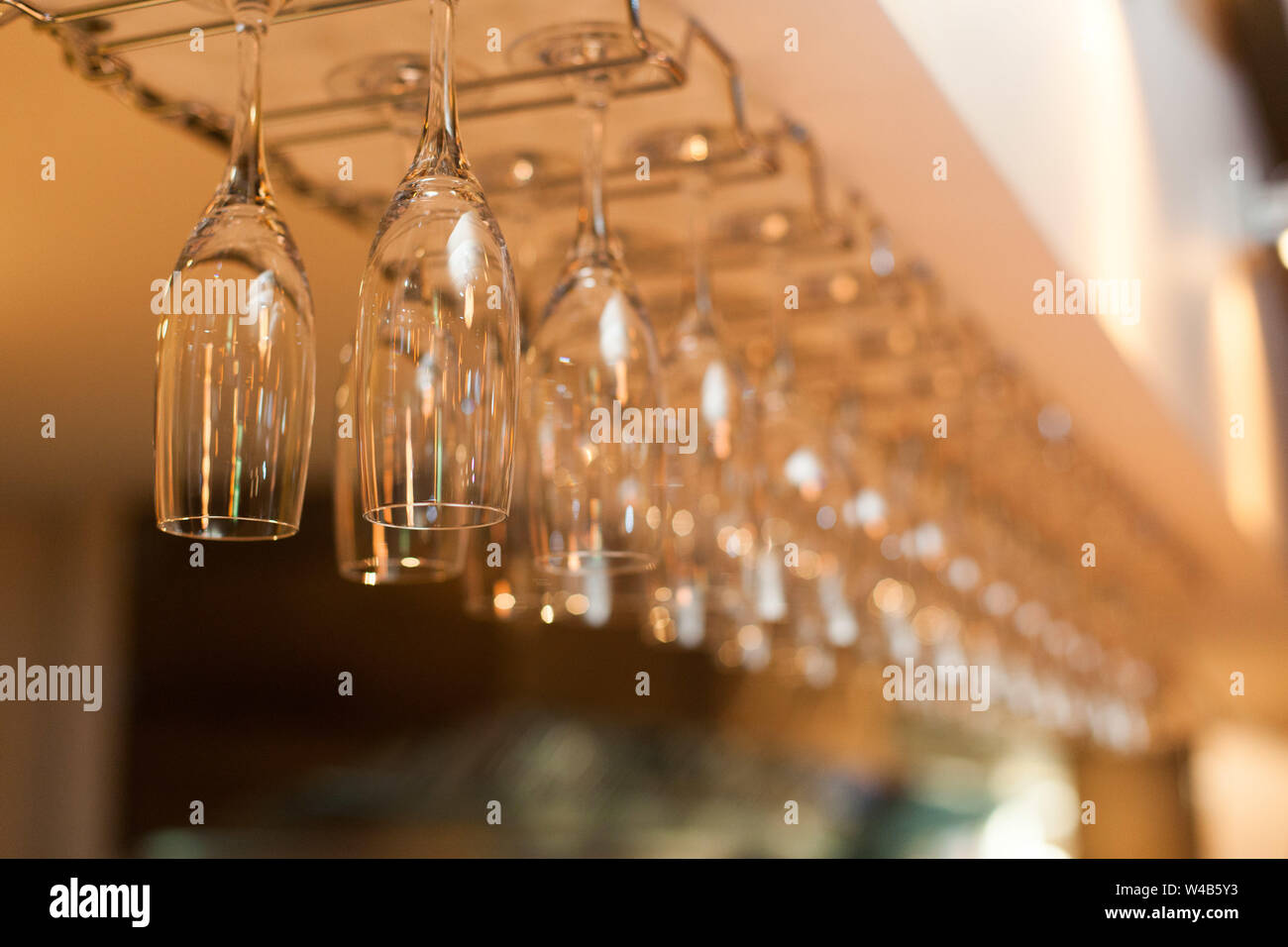 Champagne glasses upside down Stock Photo Alamy