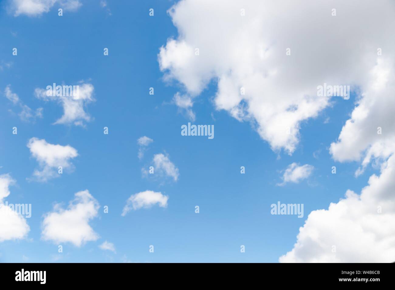 Blue sky background. Beautiful sky with fluffy white clouds Stock Photo ...