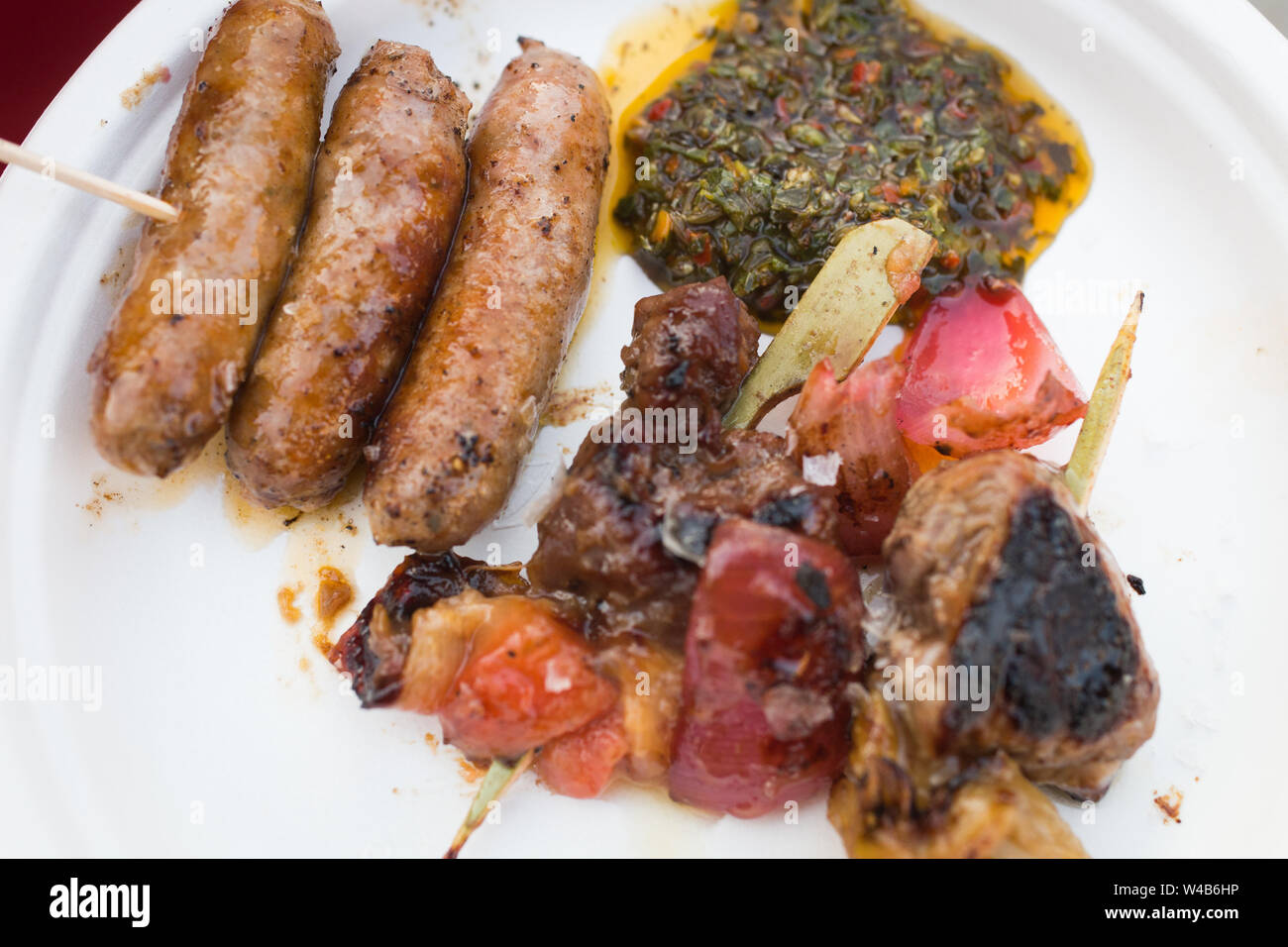 Gourmet street food London Bridge open kitchen Stock Photo Alamy