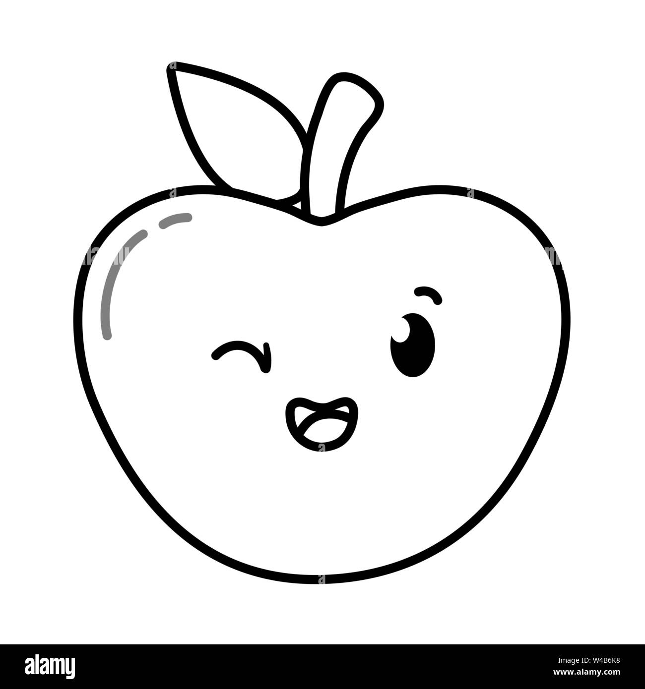 delicious tasty sweet fruit apple cartoon vector illustration graphic ...