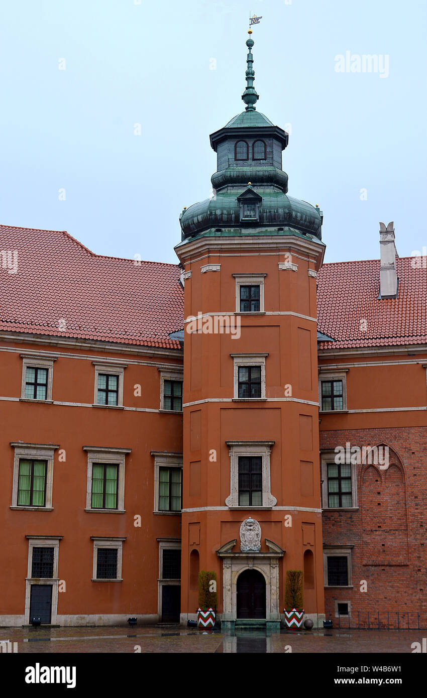 Wladyslaw's Tower, added to the Royal Castle in Warsaw's Old Town by Wladyslaw IV Vasa in the 1630s Stock Photo