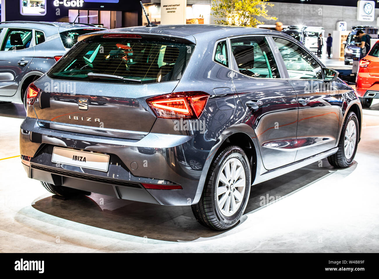 Brussels, Belgium, Jan 2019 Seat Ibiza, Brussels Motor Show, Fifth generation, MK5, MQB A0 platform, supermini car produced by Spanish SEAT Stock Photo