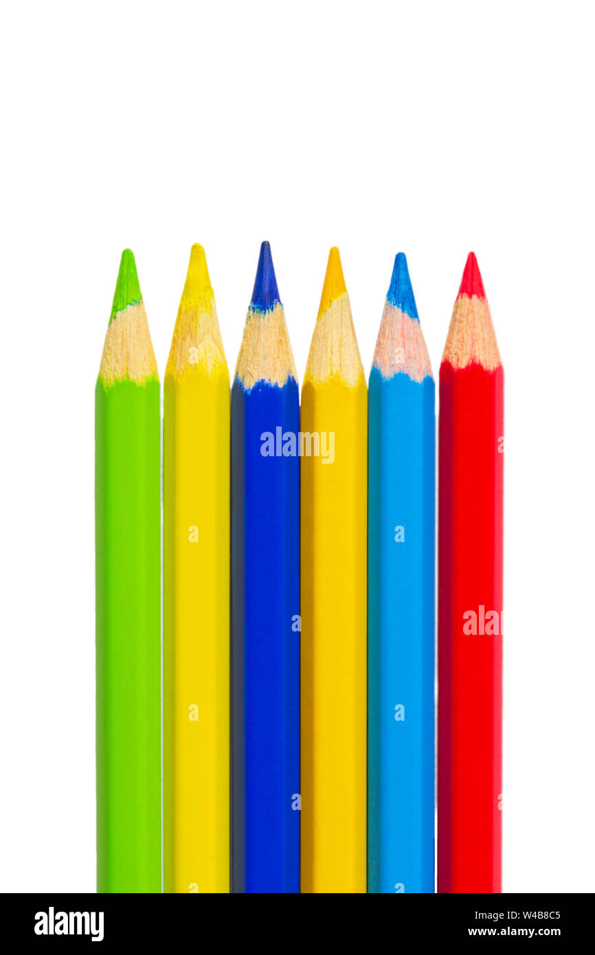 Colorful pencils, isolated on white Stock Photo